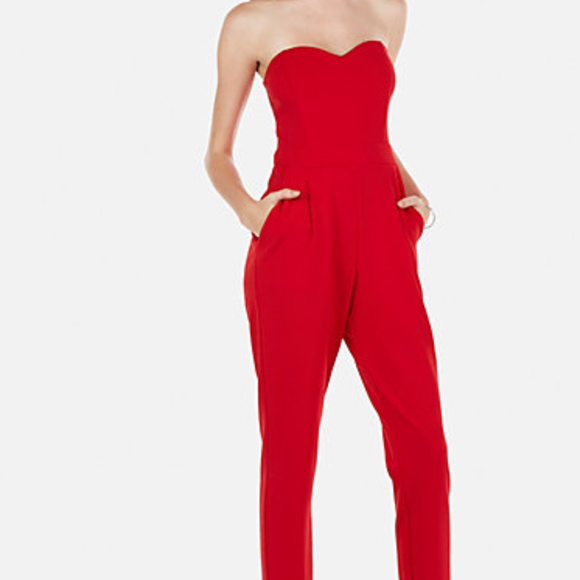 Express Other - Strapless Sweetheart Neck Jumpsuit